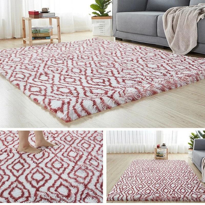 Rainbow Colorful Carpet Fluffy Rugs Tie Dyeing Soft Plush Shag Area Rug Anti-Slip Carpets For Living Room Bedroom Floor Mats