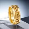 Men's Stainless Steel Rotating Ring: Hip Hop Chain Style, Fade-Resistant, Opens Bottles