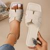 Fashion Women's Slippers Summer Roman Leisure Flat Slipper Square Head Toe Outdoor Beach Women's Slippers Sandalias De Mujer Verano 2025