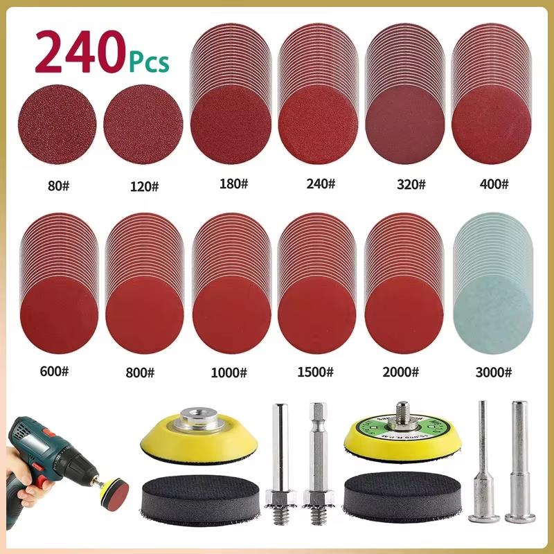 25/50/75mm Sanding Disc Pad 60-3000 Grit Sandpaper Assortment Polishing Disc for Grinder Rotary Tools Woodworking Accessories
