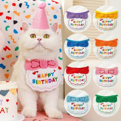 Pet Birthday and Halloween Party Hat, Bib, and Scarf Set for Dogs and Cats