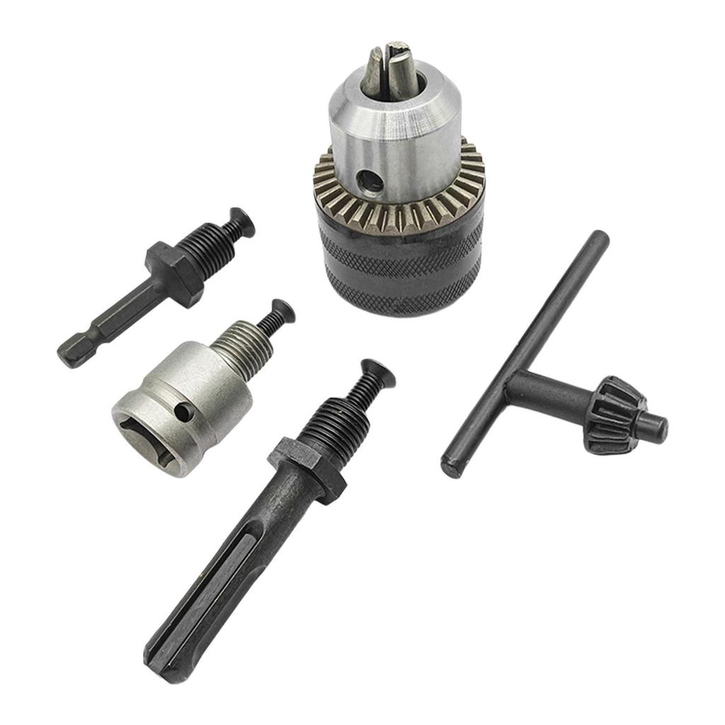 Drill Chuck Conversion Kit Easy to Install Converter Tool Replacement 1/2" Plus Shank Alloy 1/2" Hex Shank for Garage Workshop