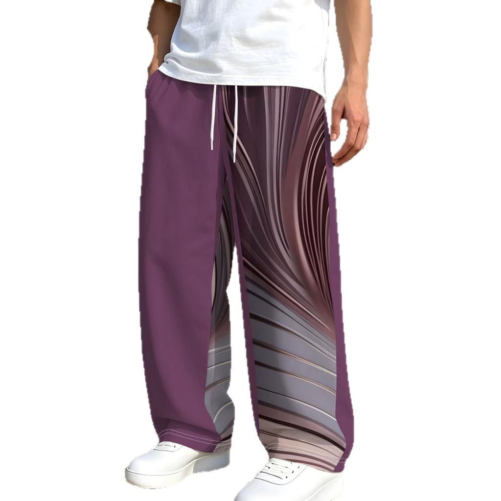 Men's casual pants straight-leg pants trousers casual loose POD to map can be determined Europe and America