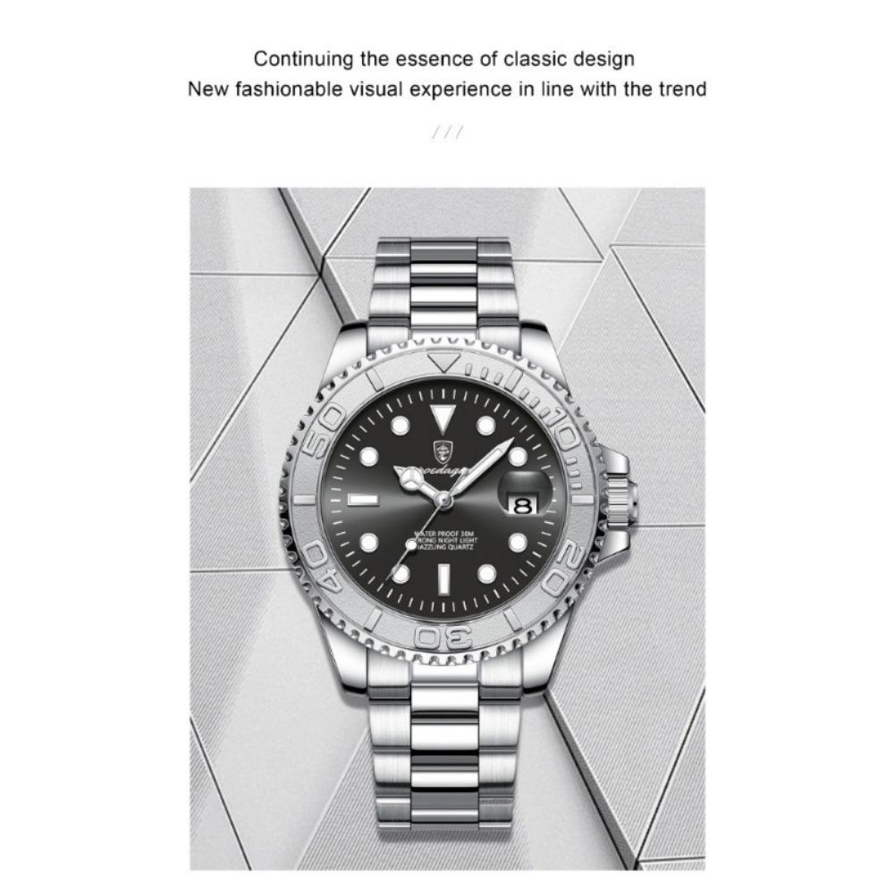 POEDAGAR Top Luxury Male Watch Waterproof Luminous Date Watch Stainless Steel Clock Sport Fashion Quartz Watches