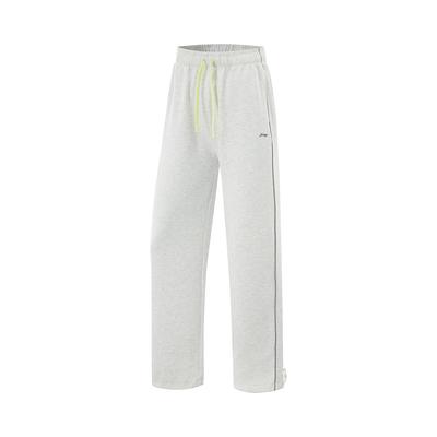 Li Ning Fitness Series Casual Simple Lace-Up Loose Knit Sports Pants Women Pants Light-Gray Smoke-Gray AKLV306-3