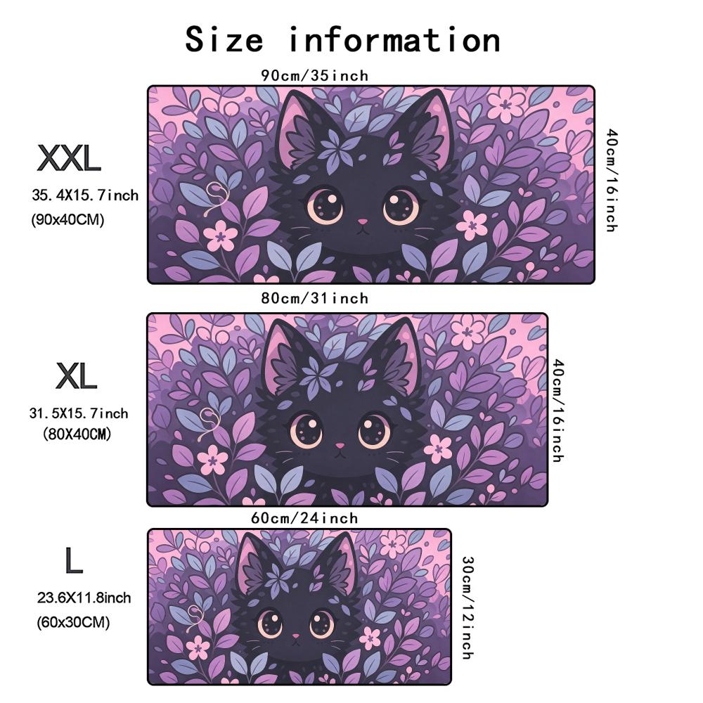 Cute Cat Game Mouse Pad Large Computer Accessories Office Table Mats Rubber Anti-slip Gaming Keyboard Mousepads Long Desk Pads