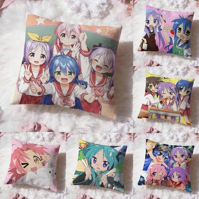 L-Lucky Star anime Povlak na polštář Prémiové pohodlí Oboustranný povlak na polštář - Design Dva v jednom pro jakoukoli místnost a interiér auta