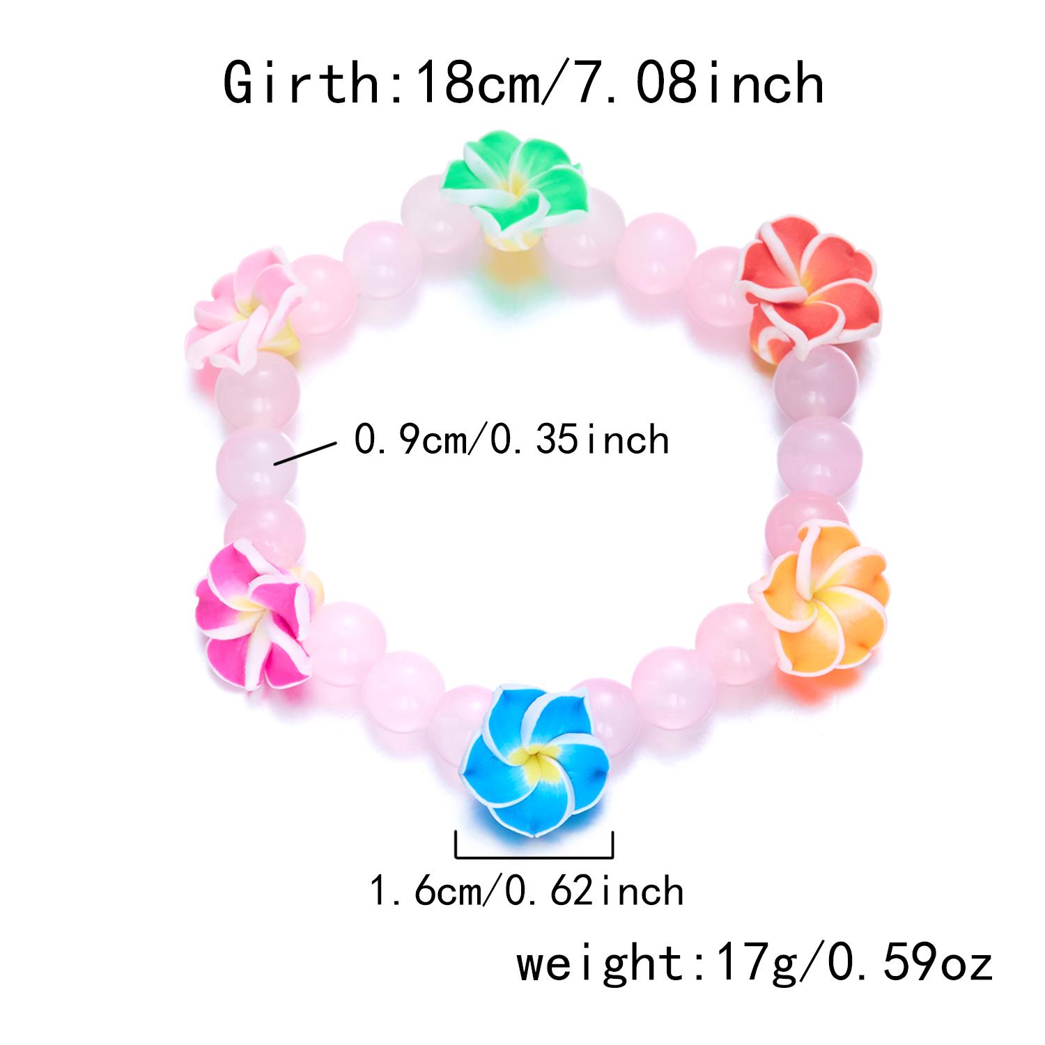 

Boho Beaded Flower Elastic Bracelets for Women Heishi Beads Colorful Frangipani Wristband Summer Beach Party Jewelry Gift