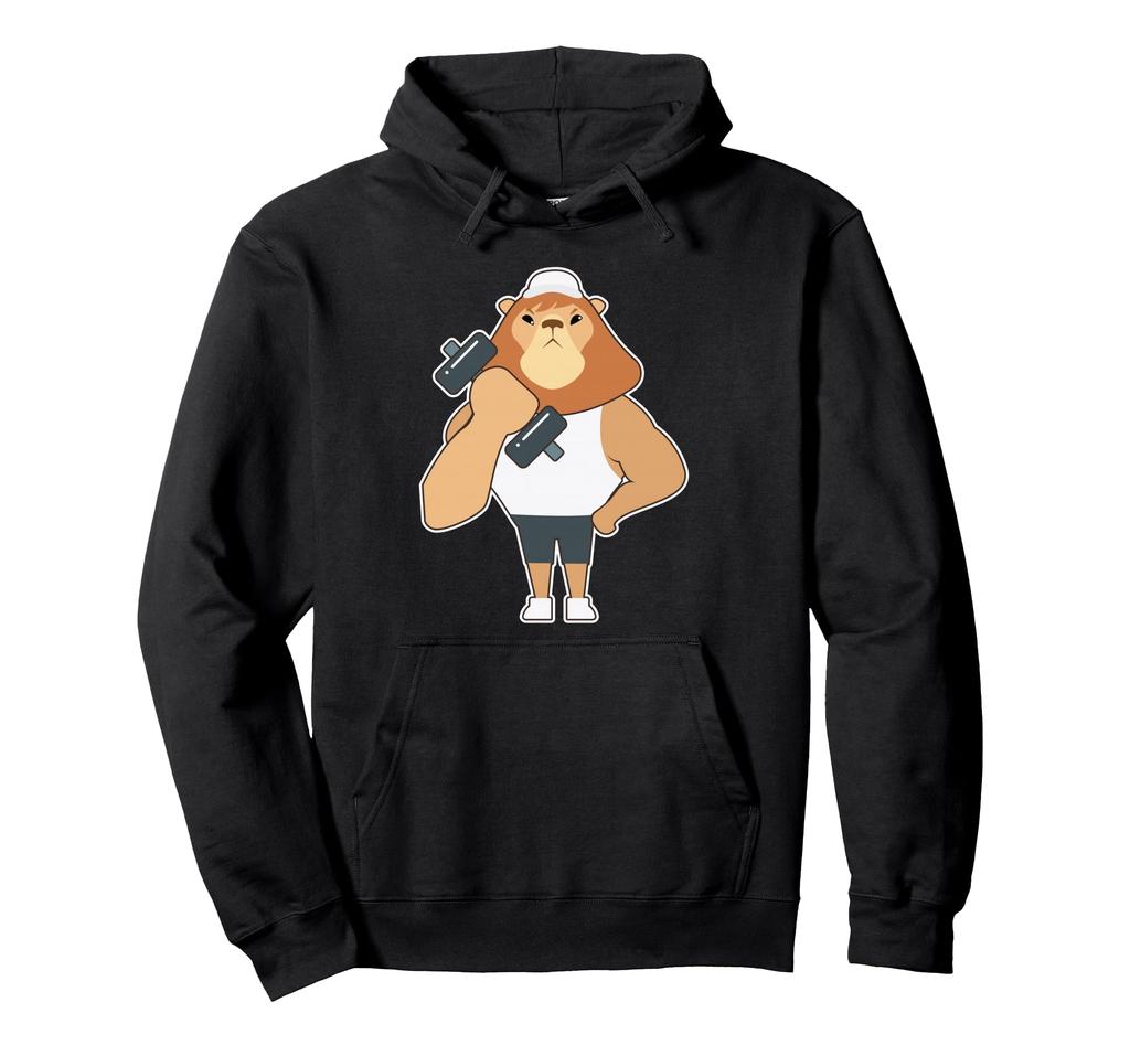 Lion Bodybuilder Dumbbell Bodybuilding Hoodie