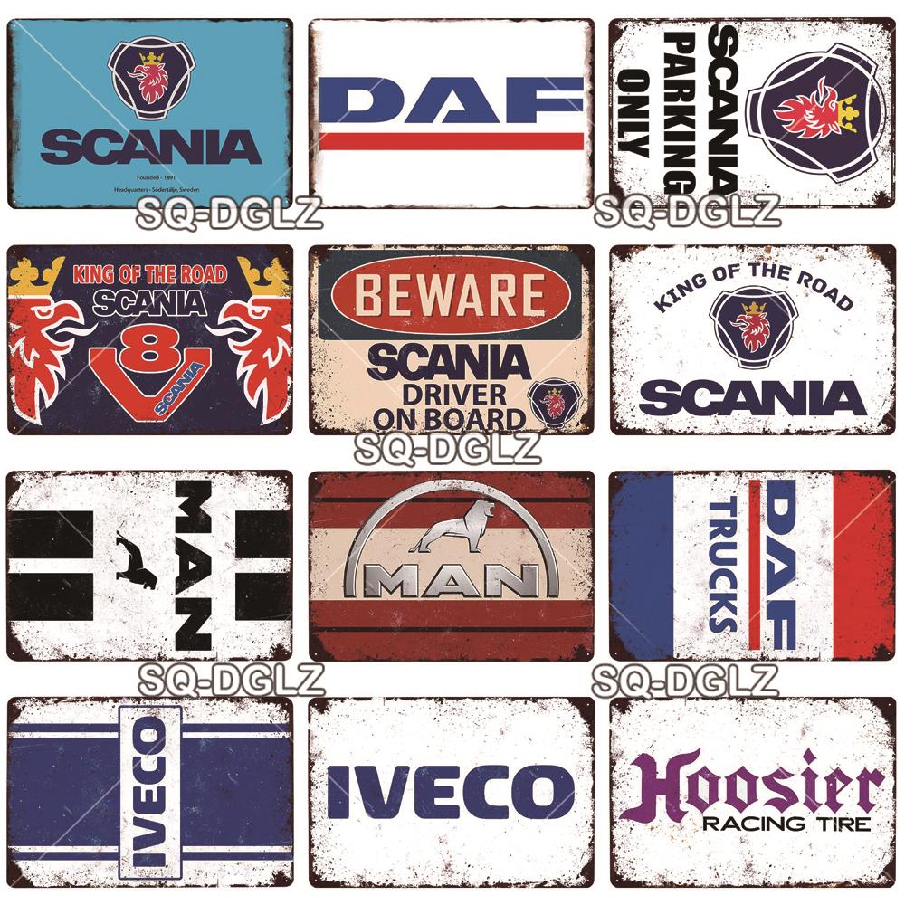 DAF Metal Sign Vintage Plaque Truck Tin Sign Wall Decor For Bar Pub Metal Crafts Retro Party Poster Gift Custom Wholesale