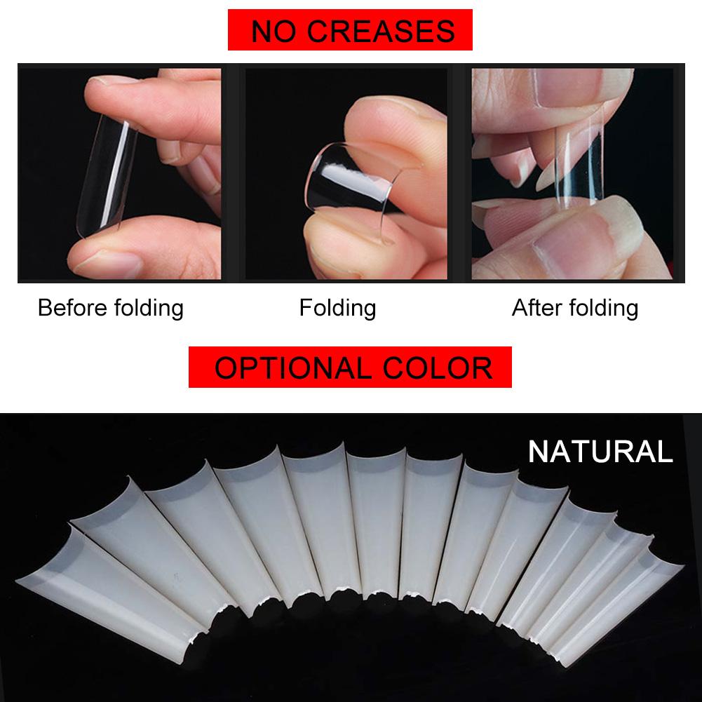 504pcs Professional Nail Art Tip Practice False Fake Nail Patch DIY Manicure ToolNatural