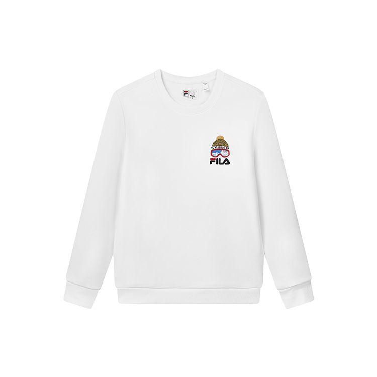 

Fila Вышитый логотип Повседневный трикотажный пуловер свитшот Мужской свитшот Стандартный-Белый F11M148203FWT XXXL