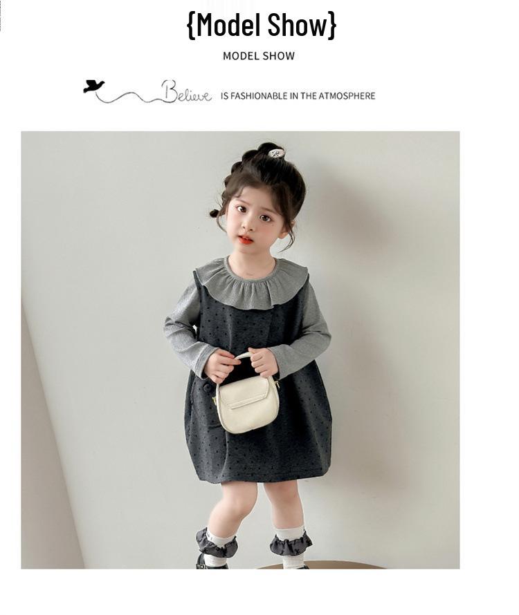 Girls' Autumn 2025 Woolen Dot Vest Dress Set