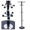 Metal Coat Stand with 16 Hooks, Coat Rack for Coats/Hats/Bags for Hallway/Bedroom (Black)