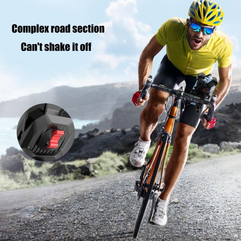Motorcycle Phone Mount with 360 Degree Rotation Secure Auto Shrink Grip Easy Installation Attachment for Navigation Rack