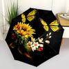 1pc Butterfly Sunflower Bouquet Automatic Folding Umbrella Durable Iron Frame,All Seasons Home Travel Outdoor Multifunctional Umbrella Yy251115193