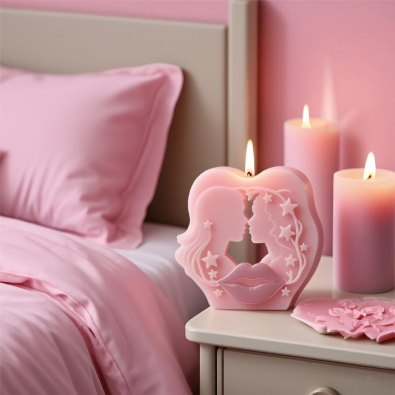 Lips Silicone Molds Plasters Molds Epoxy Resin Molds Couple Kiss Portrait Candle Molds Baking Molds Casting Molds