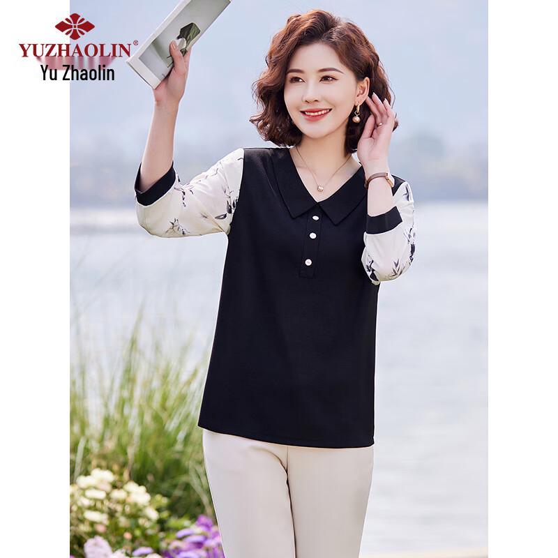 YUZHAOLIN Dámské jarní/podzimní tričko se sedmirukávovým rukávem