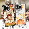 Pumpkin Happy Fall Autumn Plating Phone Case For Iphone 16 17 Pro Max Air 16E 14 15 Plus 12 13 Mini Anti-Fall Airabag Cover