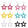 Y2K Style Dangle Earrings Simple Hollow Acrylic Star Pendant Drop Earrings Statement Jewelry Fashion Small Hoop Earrings