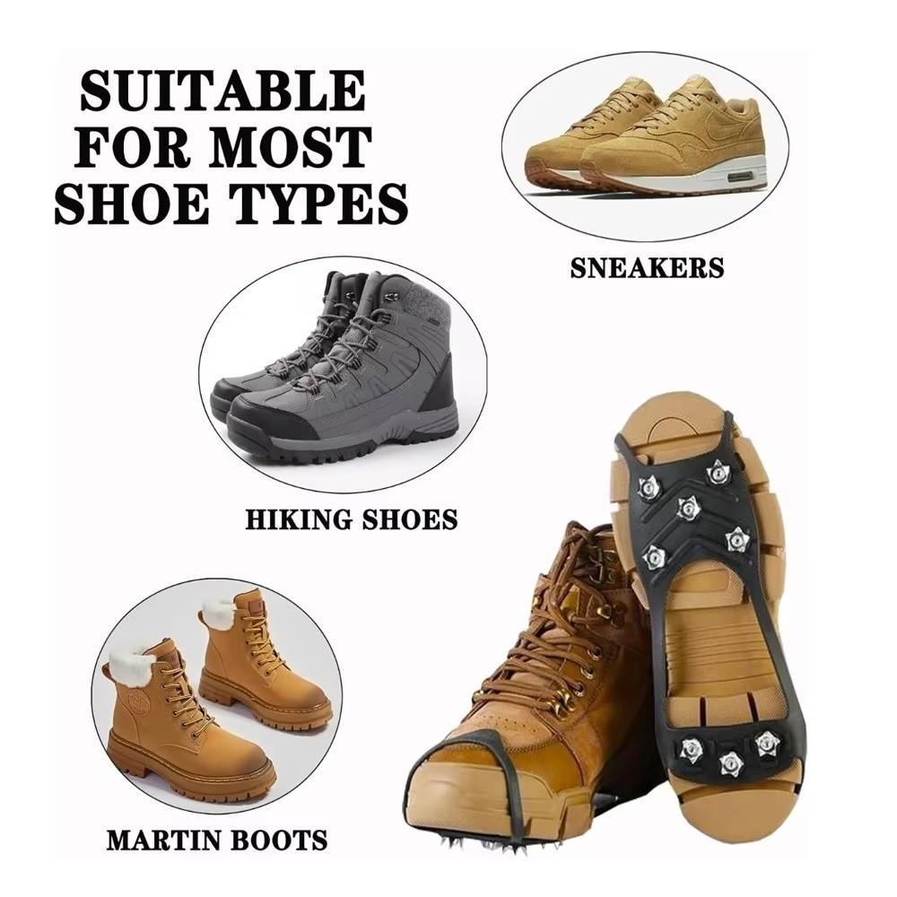 

1 Pair New 5/8 Teeth Ice Gripper Spike Anti-Slip Spike Shoes Crampons Universal Spike Grips Cleats For Shoes 9.5