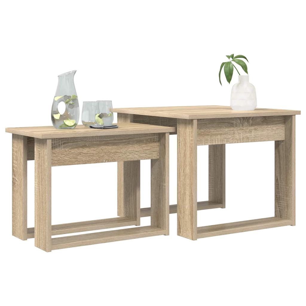 Coffee Table Set 2 Pieces Sonoma Oak 50 X 52 X 42 Cm