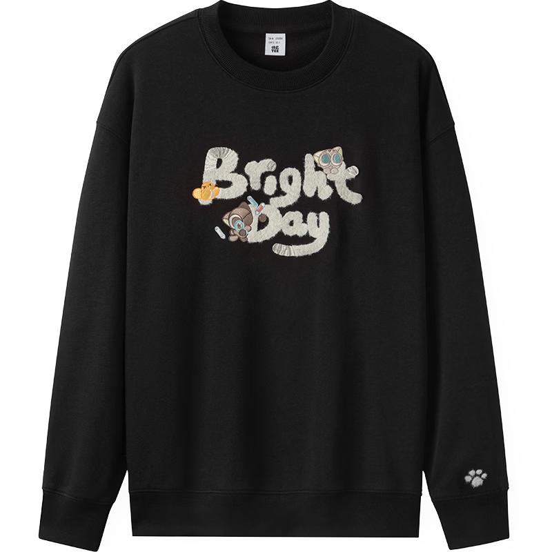Semir Luo Xiaohei Embroidered Loose-Fit Crewneck Sweatshirt M чёрный