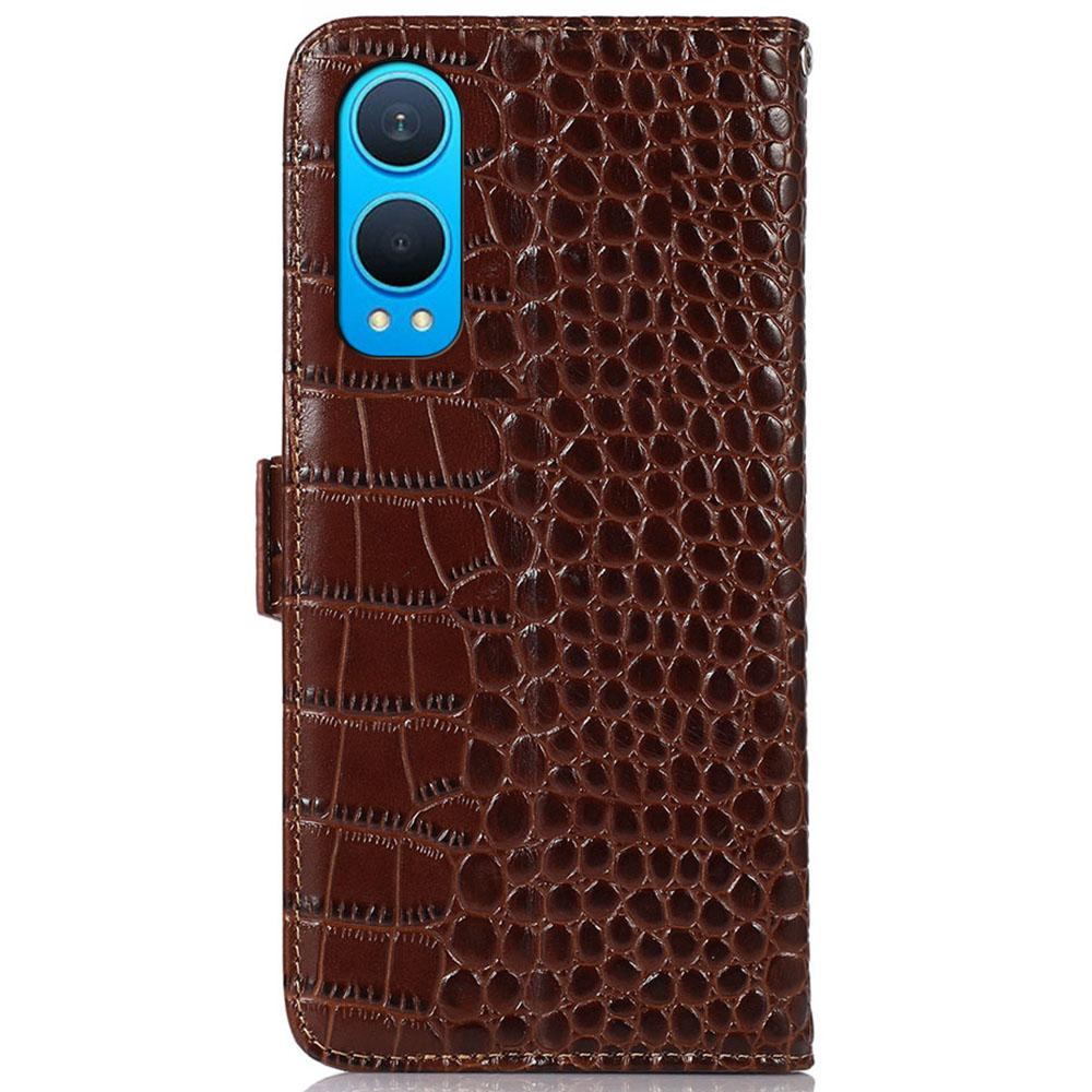 For OnePlus Nord CE4 Lite 5G/Oppo K12x 5G (China) Case Genuine Cow Leather RFID Blocking Wallet Cover