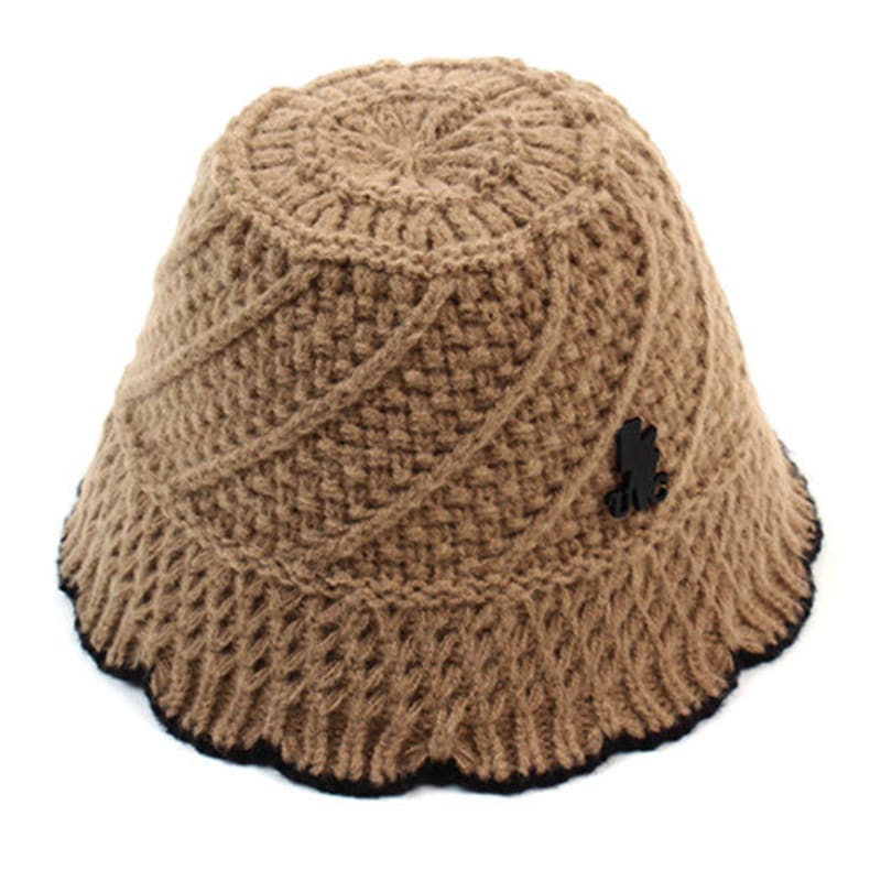 Universal chemistry Edge Beige Knit Bucket Hat Knit