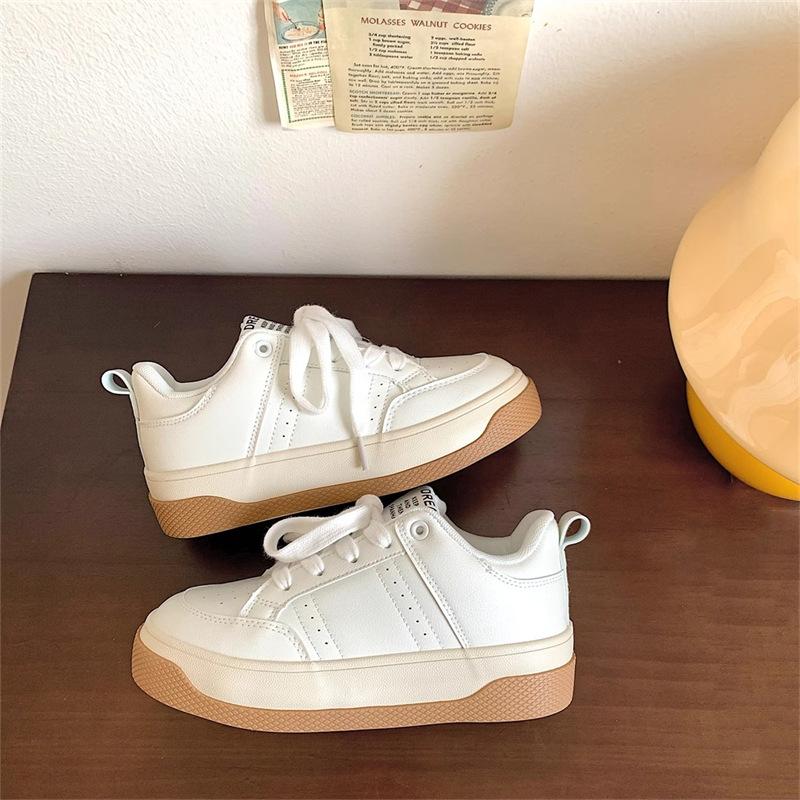 Platform White Shoes Children's New Versatile Niche Casual Sports Board Shoes Pink Bread Shoes Tide