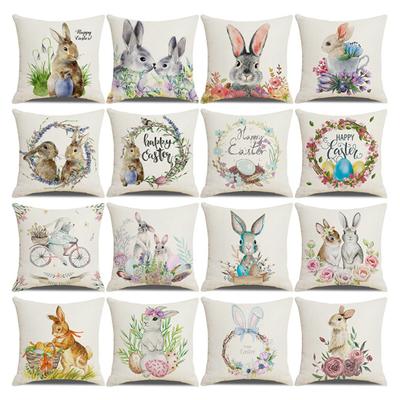 Povlak na polštář Skrytý zip Prachotěsné povlečení Happy Easter Bunny Throw Pouzdro na polštář Home Dekor Potřeby pro domácnost