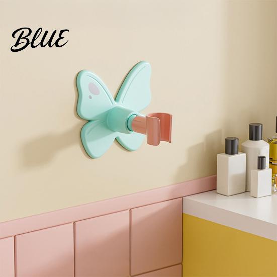 Bathroom Wall Organizer Bracket Universal Mounted Self-adhesive Head Holder Butterfly Shower Handheld Stand Adjustment Waterproof