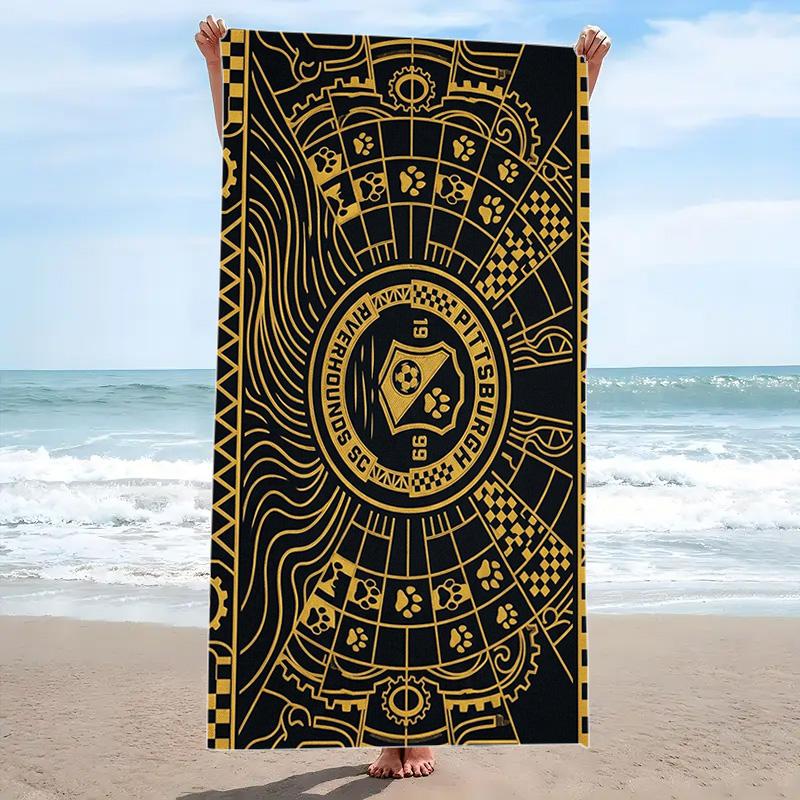 Pittsburgh Riverhounds Print Beach Towel, Large Soft Quick Dry Towel for Beach Camping Swimming