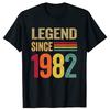 Funny 40 Year Old Gifts Legend Since 1982 Graphic 100% Cotton T-shirts Men Casual Tshirt Loose Oversized Streetwear T Shirt