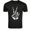 Skeleton Peace Sign Hand T-Shirt - Gothic Skull Hand Victory