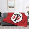 Icon Stade Toulousain Fleece Throw Blanket Rugby Club Blanket for Bedding Couch Soft Bedspread
