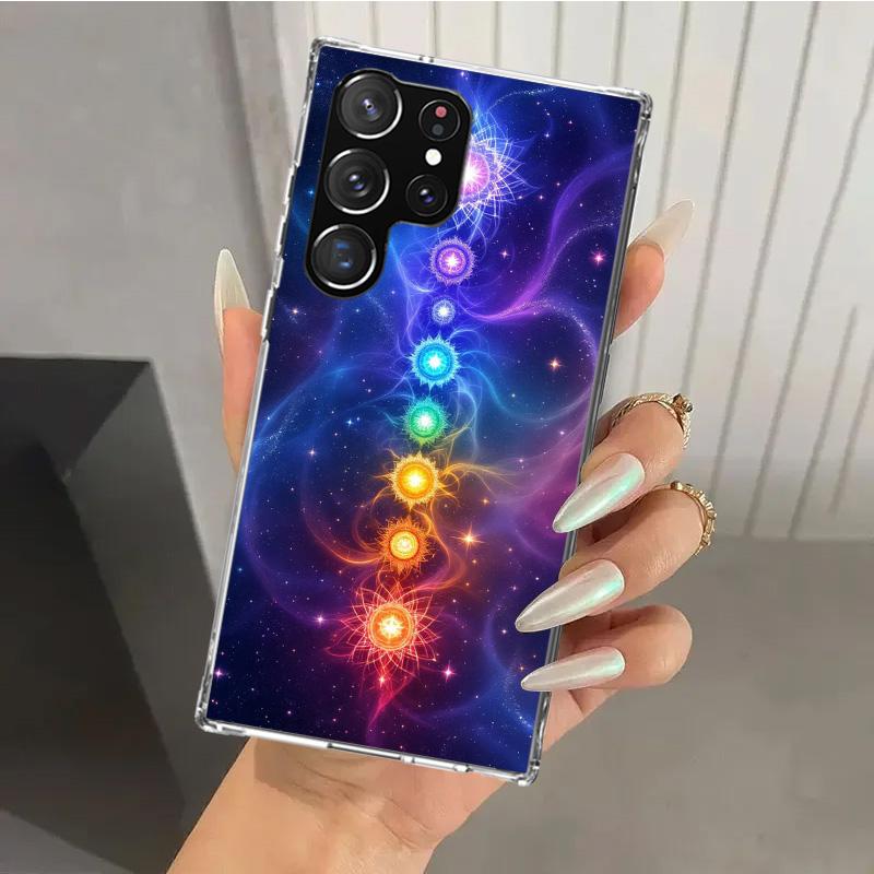 Yoga Chakra Spiritual Energy Universe Phone Case for Samsung Galaxy S26 S24 S23 Ultra S25 Edge S22 S21 Plus S20 FE + Soft Print