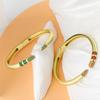 European and American New Bracelets with Fashionable Temperament, Light Luxury Color Zircon Open Bracelet