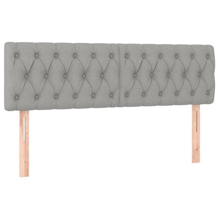 Exclusive House - LED Headboard Light Grey 160x7x78/88 Cm Fabric