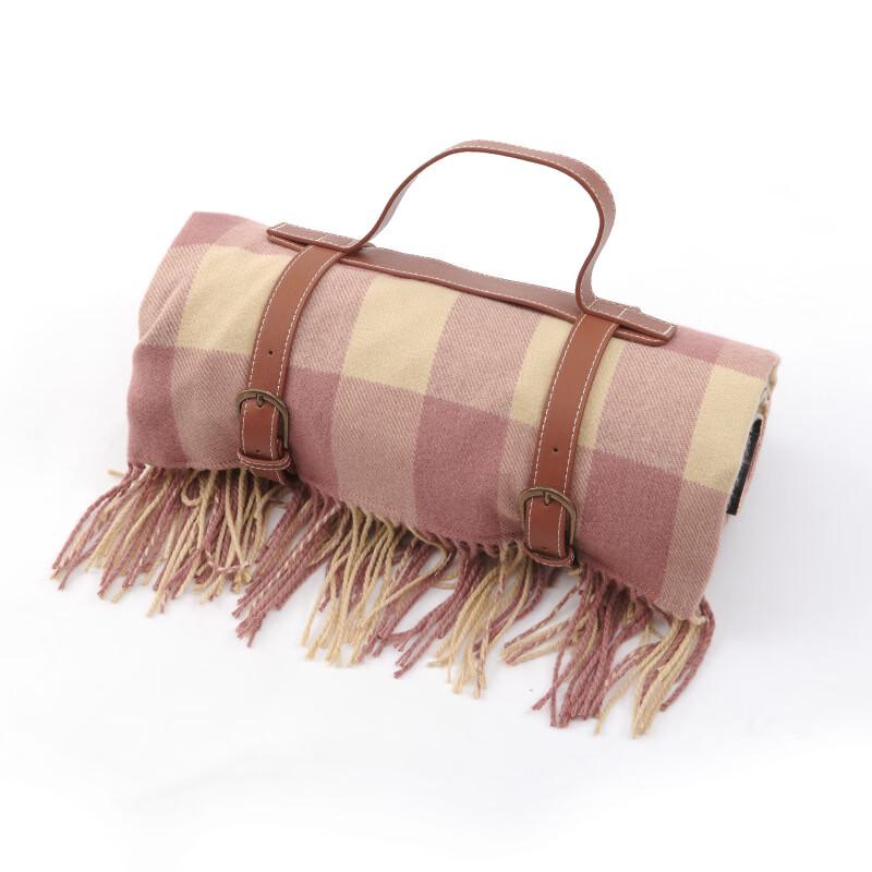 Thickened Beach Picnic Mat with Leather Strap
