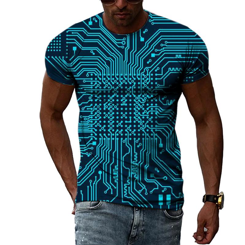 Summer Creative 3D Printed Short Sleeved T-shirt Fashionable Comfortable Soft Breathable Large Loose Mans T-shirt