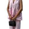 Women's V-Neck Solid Colour Sleeveless Top Vest Trousers Set