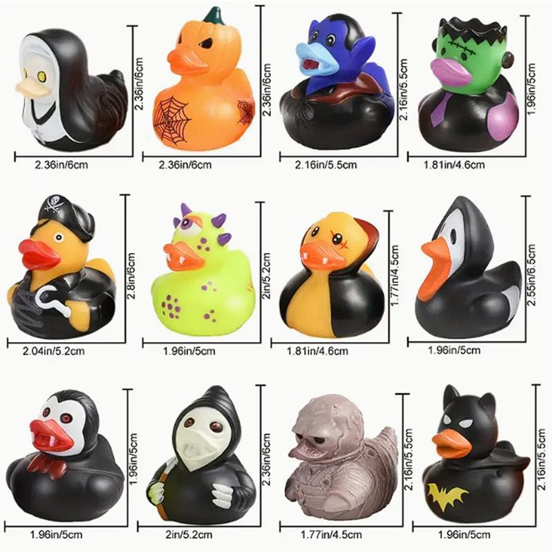 6/12/24Pcs Halloween Rubber Ducks, Halloween Role Pack Of Rubber Ducks, Pumpkin Rubber Duck, Funny Rubber Toys For Kids