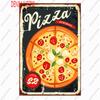 Pizza Metal Sign Plaque, Vintage Fast Food Tin Sign, Ice Cream Wall Decor, Hot Dog for Kitchen, Diner Bar, Bread Room Decor, WY4