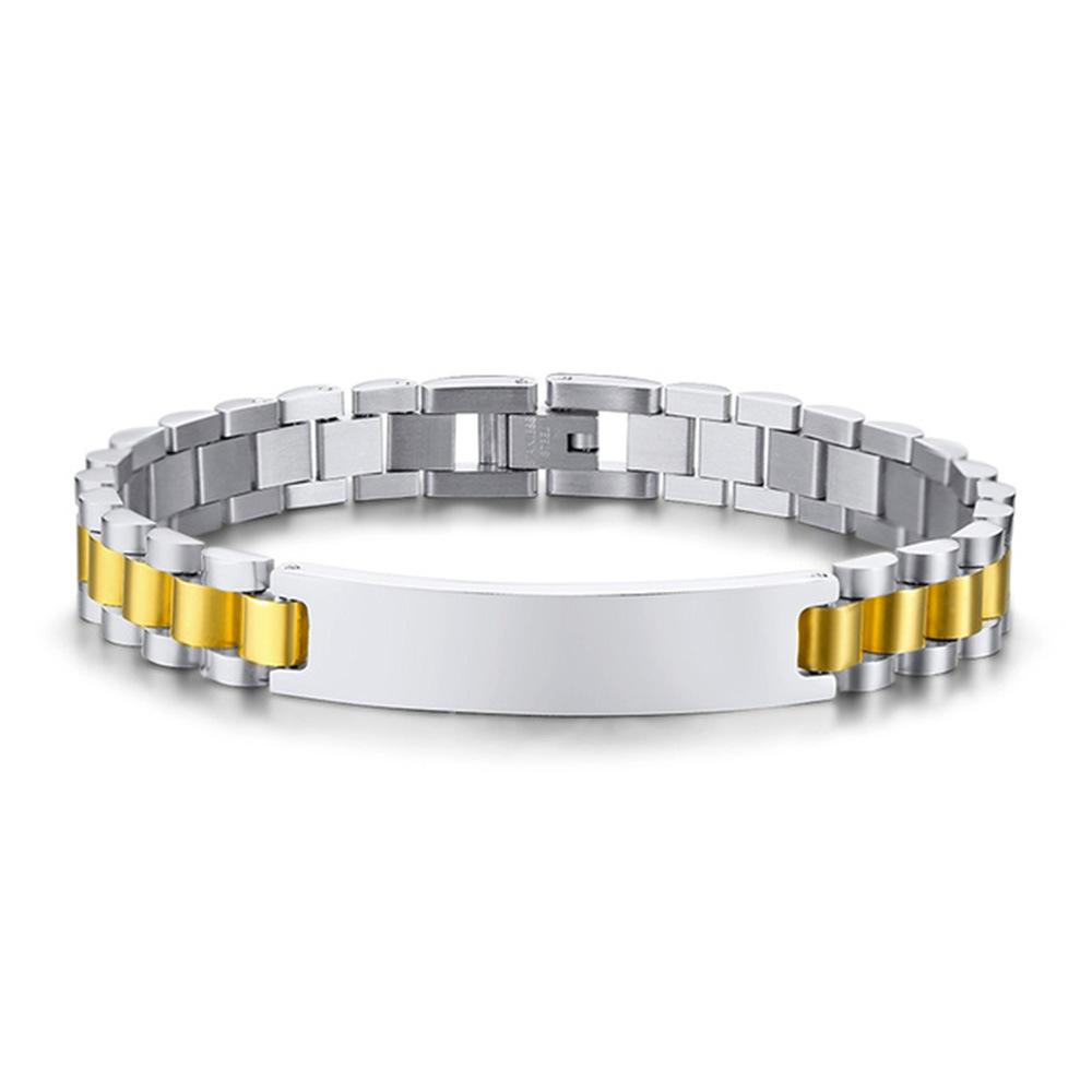 Fine Jewelry Bracelet Stainless Steel 18K Gold Plated Watch Band Link Chain Bracelet for Women Men