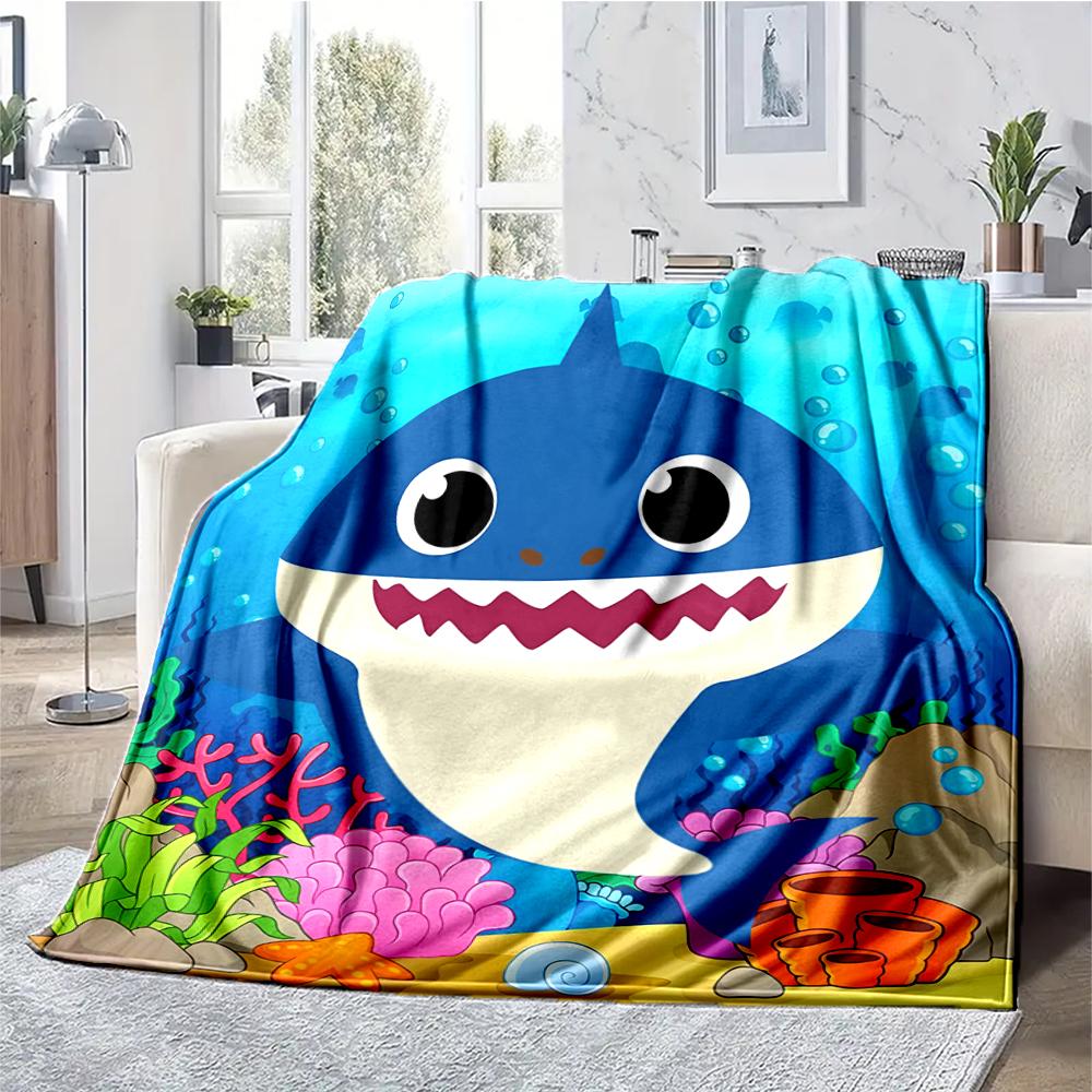 Shark Theme Printed Blanket - Perfect for Couch, Bed, Travel & Outdoor Use | Machine Washable, Cozy & Durable.