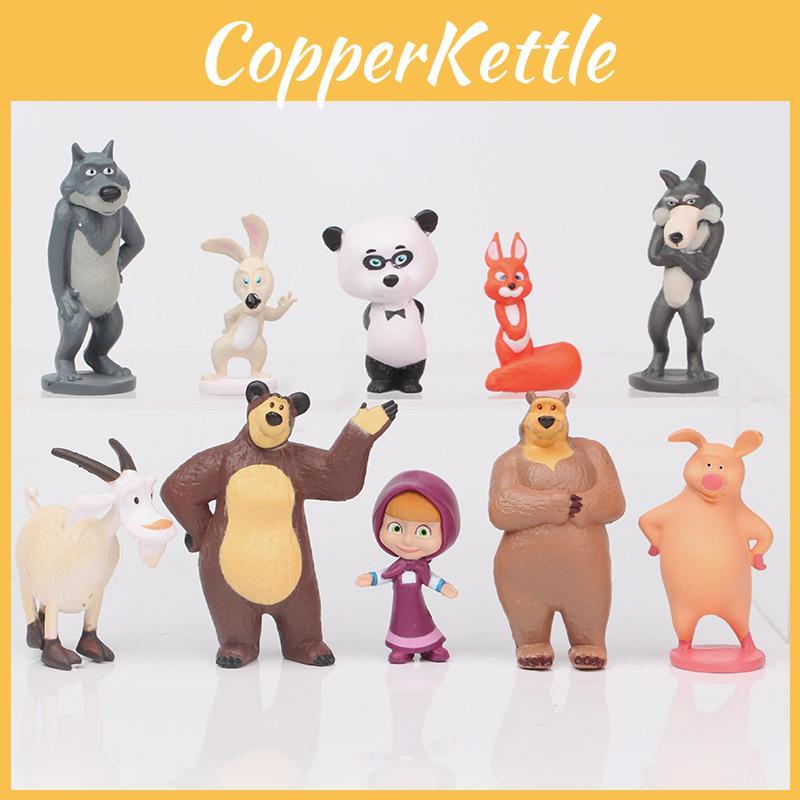 Adorable Masha And The Bear Action Figure Set Perfect For Cake Toppers And Playtime Fun