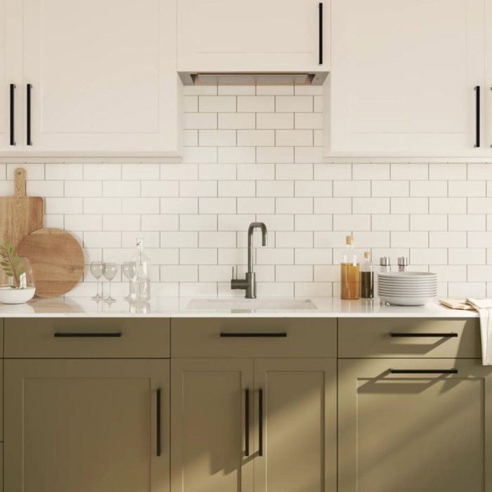 VidaXL Cabinet Handles 10 Pcs, Door Handles with Screws, Drawer Handles for Cupboards, Sideboards, Lockers, Cash Registers, Black 3203676