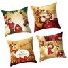 4PCS Christmas Pillow Cover Simple Xmas Decorative Throw Pillow Case for Living Room Sofa