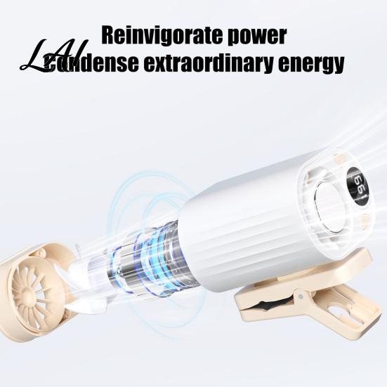 Lightweight Fan Portable Clip-on Fan LED Display USB Rechargeable 3 Speed Quiet Adjustable Personal Cooling for Car Work Travel Outdoor